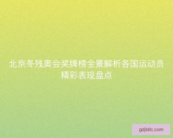 北京冬残奥会奖牌榜全景解析各国运动员精彩表现盘点