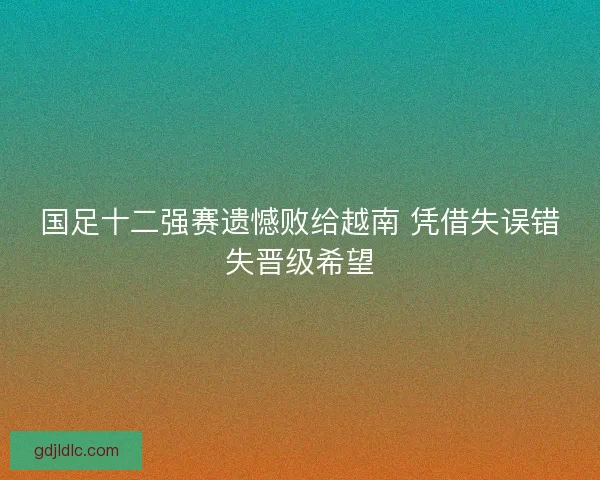 国足十二强赛遗憾败给越南 凭借失误错失晋级希望